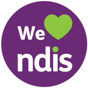 We heart NDIS logo - Allinto registered NDIS provider